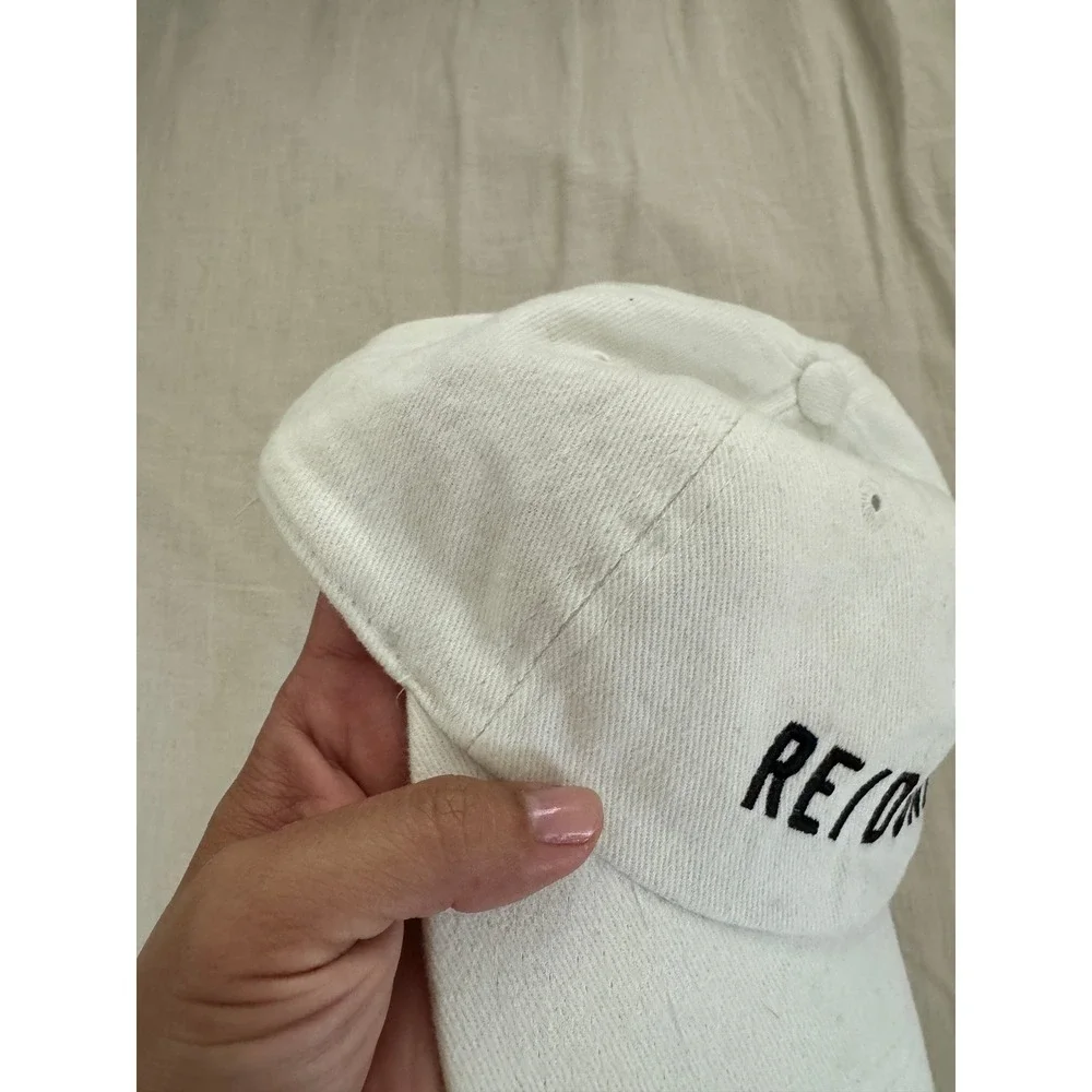 RE/DONE White Baseball Cap Embroidered Logo Adjustable Hat *Flaw*